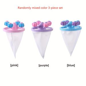 TEMU 3개 세트 재사용 가능한 세탁용 라인트 캐처, 세탁기 필터 넷 가방, 청소 브러시 포함, 내구성 있는 섬유 트래퍼, 드럼 및 환기 세탁기용 필터 바구니, 배터리 필요 없음|드럼세탁기
