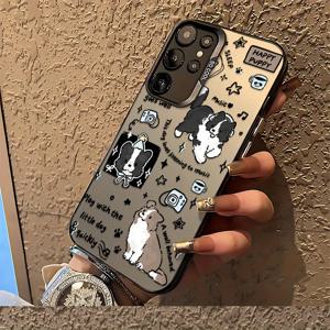 TEMU 그라피티 음악 개 폰 케이스 삼성 갤럭시 S25 S24 S23 S22 S21 S20 FE 울트라 플러스 4G 5G와 호환 가능, 충격 방지 매트 백 커버.