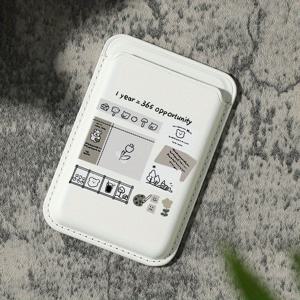 TEMU 아이폰용 럭셔리 패셔너블 스티커 패턴 인조 PU 가죽 자석 카드 홀더, 아이폰 16 15 14 프로 맥스 KA1 PU 가죽 지갑 부착물, 1-2장의 카드 보관, 내장 보안 포켓 장착