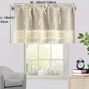 TEMU 1개 빈티지 스티칭 짧은 커튼, 주방용 작은 창문 캐비닛 드레이프 하단 레이스 리본 카페 홈 데코