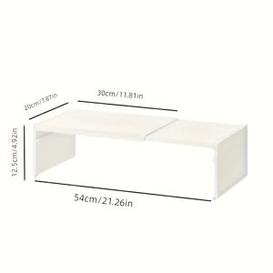 TEMU 확장형 화이트 주방 수납 박스 – 다층 조절 가능 캐비닛 및 카운터탑 랙, 내구성 플라스틱 보울·냄비·양념 정리함, 무도구 주방 정리 솔루션, 랙