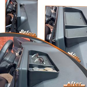 TEMU 차량용 대시보드 수납 트레이 - 동전, 열쇠, 휴대폰 및 소품을 위한 미끄럼 방지 고무 매트가 있는 내구성 PVC 콘솔 정리함 - 블랙, 차량용 트레이