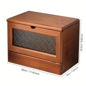 TEMU 유리 뚜껑이 있는 빈티지 목제 보석 상자 - 화장품, 향수, 액세서리용 대용량 데스크탑 정리함, 러스트릭 브라운 피니시, 다중 컴파트먼트 스토리지, 보석 상자, 보석 상자, 보석 상자|향수