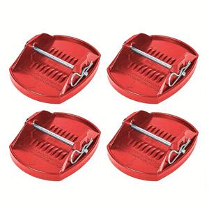 TEMU 4pcs 강력한 빨간 RV 잭 패드 - 스틸 발로 조절 가능한 바퀴 발 다리 지원, 캠핑카 및 트레일러용 레벨링 블록, 내구성 있는 PP 스탠드 어댑터 세트, 캠핑카 유지보수|조절 가능한 지원|안정화 패드, RV 액세서리