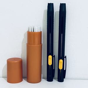 TEMU 2pcs 리트렉터블 인비지블 chalk marker, 20개 교체 왁스 펜 포함 - 고온 사라지는 세탁 chalk, 의류, 직물 및 디자인에 사용 - 사용하기 쉽고, 노란색 버튼 메커니즘, 직물 마킹 | 노란색 버튼 메커니즘 | 리트렉터블 마커