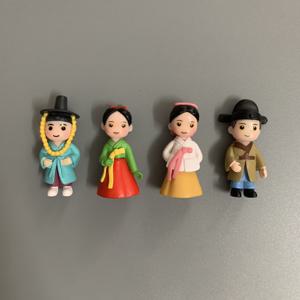 TEMU 전통 한국 커플 DIY 작은 조각상 4개 세트: 귀여운 소년과 소녀 세트, 집 장식에 완벽함, 친구에게 선물로 줄 수 있음