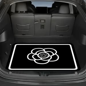 TEMU 1pc 간단한 패턴 프린트 자동차 트렁크 매트, 내구성 있는 폴리에스터 섬유, 미끄럼 방지 바닥, 투명하고 내색 방지 프린트, 안전하고 실용적인 디자인, 일상적인 여행과 물체를 들어올리기 위해