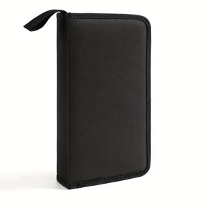 TEMU 80개 용량 CD/DVD 보관함 - 내구성 있는 린넨 지갑 바인더, 투명 슬리브가 포함되어 있으며, 다양한 디스크 크기에 적합, 자동차, 가정, 사무실 및 여행에 이상적