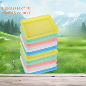 TEMU 10/5개 플라스틱 아트 트레이, 부드러운 모서리, 미끄럼 방지 바닥, 내구성 있는 PP 재질, 그림, 비즈, 사무실, 가정 및 학교 사용을 위한 유연한 아트 크래프트 보관함