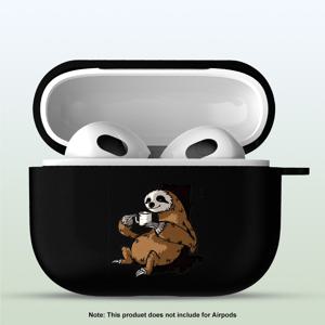 TEMU 심플한 만화 나무 나무늘보 곰 패턴 평면 프린트 방탄 무선 헤드폰 케이스, 아이폰 4/3/2/PRO 2/PRO용 선물로 친구, 가족, , 남자친구에게