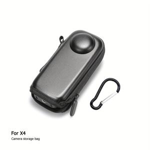 TEMU Insta 360 ONE X2/X3/X4용 내구성 있는 휴대 케이스, 손목 스트랩 카라비너가 달린 휴대용 소형 보관 가방 보호 커버 - 원래 렌즈 캡 포함 (원본용), 컴팩트하고 경량 디자인의 카메라 액세서리