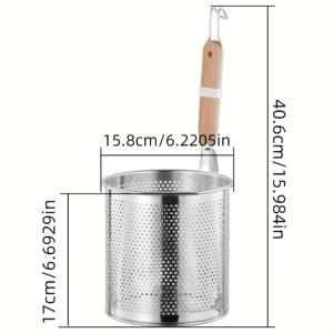 TEMU 손잡이가 있는 스테인리스 파스타 바구니 1개 - 마카로니, 야채 배수 및 블랜칭, 필터링, 파스타와 누들 서빙에 완벽함, 주방의 필수품