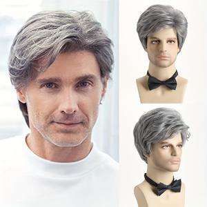 TEMU 10인치 남성용 모발, 자연적인 혼합된 색상 - 열 저항성 합성 섬유 로즈 넷, 록 밴드, 결혼식, 할로윈, 크리스마스 및 테마 파티용 - 곱슬이 짧은 머리 스타일, 음악 축제 액세서리, 축제용 머리 장식, 록스타 룩, 내구성 있는 머리 장식