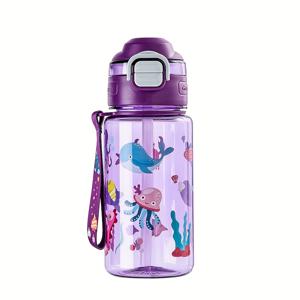 TEMU 1pc 600ml 휴대용 물병 - 내구성이 뛰어난 PC 소재, 플립 탑 뚜껑, 잠금 기능, 야외 활동 및 스포츠 수분 보유를 위한 보온 보냉 기능| 재미있는 디자인| 안전한 뚜껑