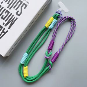 TEMU 다이노미네 컬러 블록 브레이드 로프, 맥아론 컬러 크로스 바디 휴대 전화 래니어드. 작은 크로스 바디 체인으로 디자인된 것.