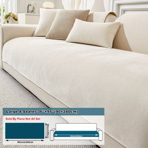 TEMU 1pc 현대 단색 셔닐 소파 커버, 두꺼운 샌드위치 디자인, 애완동물 친화적인 폴리에스터 슬립커버, 의자부터 4좌석 소파까지, 기계 세척 가능, 미끄럼 방지 소파 프로텍터, 셔닐 소파 커버