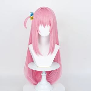 TEMU 유니버설 애니메이션 드레스업 가발, 핑크 하프 자지 프린지 헤어, 일상 파티 이벤트에 적합한 유니버설 로즈 인트라넷 풀헤드 드레스업 가발