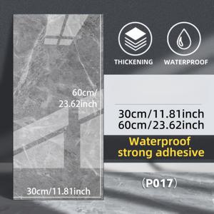 TEMU 48개 대형 자체 접착 대리석 타일 스티커 방수 필앤스틱 PVC 대리석 접착지 - 광택 화이트/그레이/베이지/블랙/크레마 마르필/트라버틴 (23.62