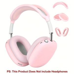 TEMU 맥스 헤드폰 보호 케이스, 단색 실리콘 소프트 쉘, 이어버드 커버 3개 세트, 맥스 무선 헤드셋 보호 커버 미포함