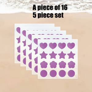 TEMU 선크린 스티커 - 80개 감지 스티커, 선크린이 언제 다시 바를 수 있는지 알려주는 방수 및 땀에 강한 스티커, 야외 활동, 해변 수영, 파티용