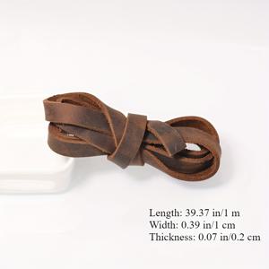 TEMU 1미터 첫 번째 레이어 소가죽 스트랩 발견 3/4/6/10/12mm 플랫 가죽 코드 DIY 목걸이 팔찌 만들기