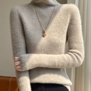 TEMU 여성용 겨울 따뜻한 하이넥 스웨터 - 슬림핏 복부 컨트롤 스트레치 스웨터 재킷 코트 스타일 칼라, 솔리드 컬러 우아한 풀오버 가을/겨울 레이어링 (캐주얼 & 포멀 웨어) - 손세탁/드라이클리닝 (무지 패턴)