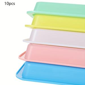 TEMU 10/15개 생동감 넘치는 플라스틱 아트 트레이 - 내구성 강한 다용도 크래프트 보관함, DIY 프로젝트, 페인팅, 비즈 작업용 - 세척 쉬움, 가정 및 학교 사용에 완벽 | 레드/그린/블루 | 크래프트 보관 솔루션 | 쌓기 가능한 아트 트레이 | 매끄러운 마감 트레이