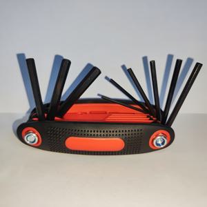 TEMU 9-in-1 고품질 헥스 키 세트 - 튼튼한 스틸, 다기능 도구 키트, 텍스처드 그립 박스, 비전기, 휴대용 - 안전한 보관, 자전거 수리 필수품|스leek 블랙 피니시| 튼튼한 구조