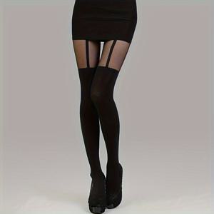 TEMU 1쌍 여성용 하이웨이스트 타이츠 - 미끄럼 방지 그립, 스트레치 레깅스 포멀, 파티, 일상복 - 우아한 블랙 팬츠, 커브 플래터링 핏 - 손세탁 쉬움, 하루 종일 편안함 & 안정성, 기하학 패턴, 내구성 있는 소재, 셰이프웨어 레깅스, 패션 애호가, 파티웨어, 무봉제 디자인, 통기성 좋은 소재, 쉐이핑 레깅스, 패션을 사랑하는 여성