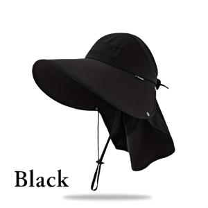 TEMU 여성용 와이드 브림 선햇 - 통기성 폴리에스터 조절 가능한 끈, 가볍고 스타일리시한 야외 활동, 휴가, 스포츠 및 캐주얼 착용용 (베이지, 화이트, 블랙, 다크 그레이), 헤어웨어, 내구성 있는 모자