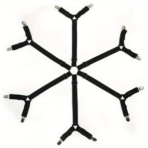 TEMU 12개 세트 - 조절 가능한 시트 및 담요 홀더, 탄성 스트랩 클램프, 매트리스 고정 장치, 미끄럼 방지 보안 스트랩, 테이블 클로스 소파 커버 시트 패스너, 텐트 금속 시트 클립