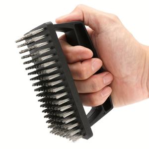 TEMU 1/2/5개 스테인리스 스틸 와이어 바비큐 브러시, 야외 요리에 적합한 재사용 가능한 헤비듀티 청소 도구, 인체공학적 손잡이