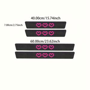 TEMU 4팩 러브 하트 PUPU PU 가죽 도어 실 프로텍터, 방수 및 스크래치 방지 자동차 문 가장자리 보호대, 설치 쉬운 접착식 차량용 임계값 커버