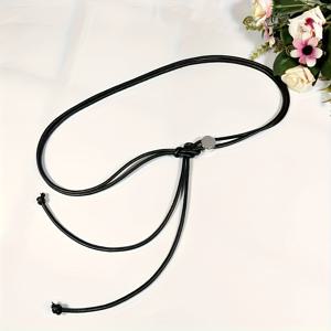 TEMU 1개 여성용 조절 가능한 벨트 - 블랙 드레스, 코트 & 블레이저용 허리끈, DIY 매듭 디자인, 캐주얼/웨딩/해변/파티용 다목적 패션 액세서리, 사계절 패션, 결혼식 액세서리, 심플한 스타일의 메탈 버클 벨트