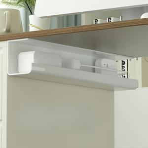 TEMU 다중 구획이 있는 흰색 책상 케이블 정리함 - 홈 오피스용 공간 절약형 케이블 관리, 노트북, 모니터 및 액세서리 보관용 내구성 있는 플라스틱 디자인, 케이블 정리함, 노트북 보관함, 디자인, 튼튼한 구조