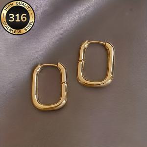 TEMU 저자극 스테인리스 스틸 귀걸이, 18K 금도금, 변색 방지, 편안하고 다용도, 심플하고 우아한 고품질 패션 여성용 귀걸이, 데일리웨어 또는 파티용, 주얼리 액세서리, 여성을 위한 정교한 선물, 패션 주얼리,우아한 선물,스타일리시 액세서리, 주얼리,내구성 있는 귀걸이,안티페이드 주얼리,가벼운 귀걸이,금도금 귀걸이,주얼리 애호가,여성 패션