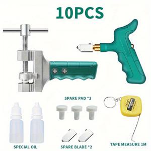TEMU 10개 합금 타일 커터 세트, 전문 유리 파괴 플라이어 포함, 세라믹 및 유리 벽돌 절단 도구