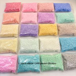 TEMU 12400개의 유리 장식 쌀알 비즈, 20가지 색상 1.8mm 슈퍼 우수한 마카롱 컬러 유리 쌀알 비즈, 우정 팔찌 제작 키트용 소재, 수제 선물 작은 비즈 주얼리 제작 키트