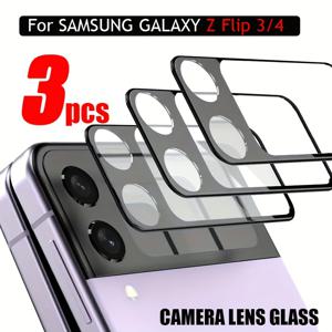 TEMU 3pcs 렌즈 필름] 3pcs 블랙 엣지 고화질 강화 유리 모바일 폰 렌즈 보호 필름, 삼성 커버 레레용 for galaxy Z Flip 3/Z Flip 4에 적합, 모바일 폰 HD 렌즈 보호 스티커, 블랙 엣지 풀 커버 모바일 폰 카메라 렌즈 보호기, 부드러운 터치, 오일 레이어, 설치가 쉬움