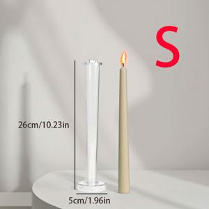 TEMU 1-2개 테이퍼 캔들 몰드 대두 왁스 아크릴 기둥 모양 플라스틱 캔들 스틱 홀더 교회용 캔들 몰드 핸드메이드 아로마테라피 캔들 만들기 키트 DIY 웨딩 장식 크리스마스 파티 데코 DIY 애호가 용품