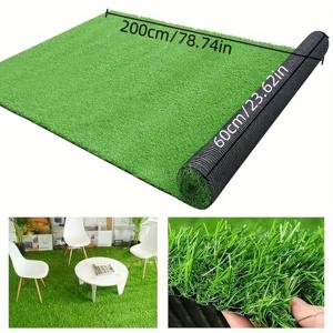 TEMU 60cm×200cm 리얼리스틱 인공 잔디, 정원 및 애완동물 소변 패드용 고품질 합성 잔디 - 실내외 사용 가능 인조잔디