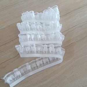 TEMU 5야드의 광택 마감 흰색 레이스 트림 - DIY 공예, 의류, 양말, 헤어 액세서리 및 속옷용 양면 스트레치 폴리에스터 리본 - 부드러운 질감, 내구성 있는 소재, 재봉 장식 | 광택 레이스 트림 | 부드러운 질감의 원단, 레이스 원단