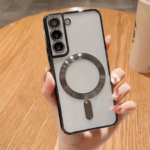 TEMU 삼성 갤럭시 S22, S22 플러스, S21 플러스, S21, S21 FE, S20 FE 및 S20용 자석 전화 커버가 설계되었습니다. 완전한 카메라 렌즈 보호를 제공합니다. 자석 무선 충전과 호환되며 충격 방지 전기 도금 TPU 특성을 갖습니다.