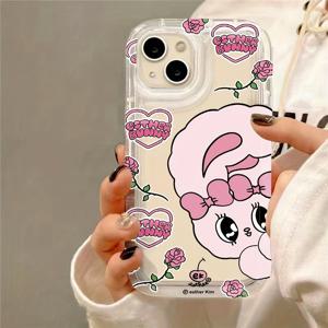 TEMU 아이폰 16, 15, 14, 13, 12, 11 프로 맥스, 미니, XR, XS, X, 7, 8 플러스와 호환되는 인스 핑크 래빗 E-에스더 버니 폰 케이스는 충격 흡수 공기 쿠션과 부드러운 TPU 뒷면을 특징으로 합니다.