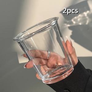 TEMU 1/2/4개 12oz 심플하고 투명한 유리 크리스마스 컵 - 카푸치노, 차, 라떼, 주스, 아이스티 아메리카노, 와인 및 가정용 아침 식사, 바 & 레스토랑 사용 가능한 프렌치 플립 컵|텀블러