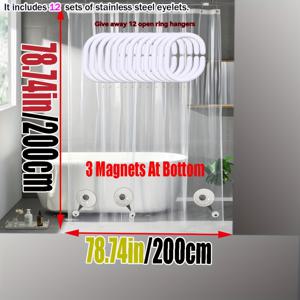 TEMU 강력 5G 두꺼운 샤워 커튼 (자석 하단) - 세정성 강력, 드릴 없이 설치, 높이 조절 가능, 다양한 사이즈 옵션, UV 저항, 간편한 세척, 모던 욕실 및 임대 집에 적합, 욕실용 샤워 커튼 세트|샤워커튼
