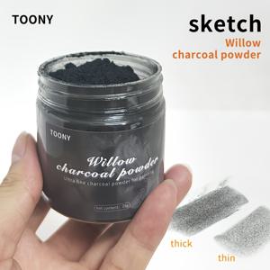 TEMU TOONY 초미세 연필 연탄 분말 - 빠른 드로잉용 윌로우 연탄 분말, 예술 스케치 연탄 분말, 특별한 모델링 분말, 용해되고 혼합되는 그래핀 분말 상자, 가벼운 다기능 예술 용품, 혼합용 막대와 스폰지를 포함하여, 부드러운 그림자 및 효과를 달성 - 그림용 chalk