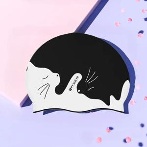 TEMU 여성용 플로럴 프린트 수영 모자, 부드러운 실리콘 수영 모자, 큰 사이즈, 긴 머리 귀 보호 수영 모자, 수영장 액세서리