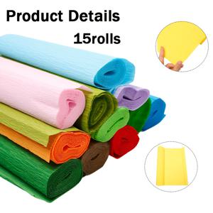 TEMU 15롤 크레페 종이 시뮬레이션 꽃다발 DIY 꽃 수제 재료 종이 장미 공예 웨딩 휴일 파티 장식 재료