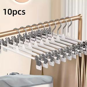 TEMU 10개 조절 가능한 금속 걸이, 360° 회전 가능한 후크 - 내구성 있는 파우더 코팅 마감, 바지, 스커트, 양말을 걸어두는 데 이상적, 옷을 효율적으로 정리하는 옷 정리기 | 현대적인 걸이 디자인 | 내구성 있는 걸이|행거|바지걸이